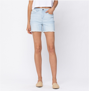 486 Judy Blue High Waist Bleach Light Cut Off Shorts