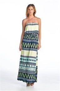 815 Strapless Print Dress