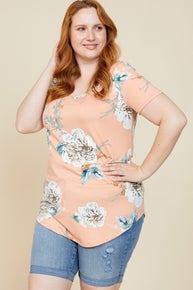 818 V-Neck Floral Short Sleeve