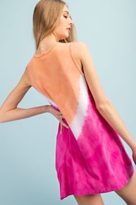 870 Jersey Solid Tie Dye Sleeveless Tunic