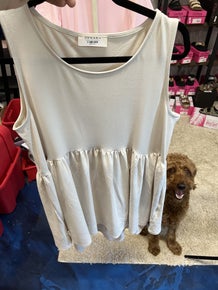 883 Sleeveless Ruffle Hi-Low Hem Top