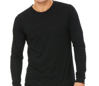 1234 Bella Canvas PLAIN LONG Sleeve Tee - Black Slub