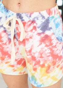 547 Mid-Rise Tie Dye Knit Shorts