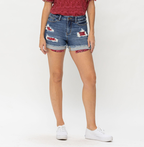 1027 Judy Blue High Waist Bandana Pocket Shorts